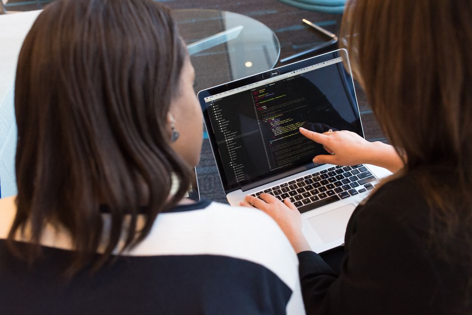 women coding game development