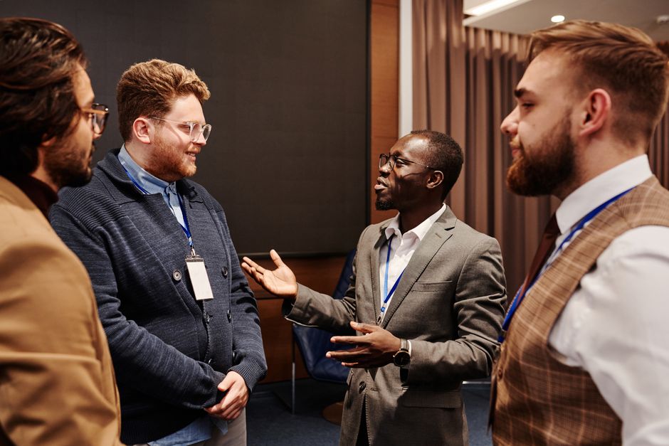 networking event professionals talking business